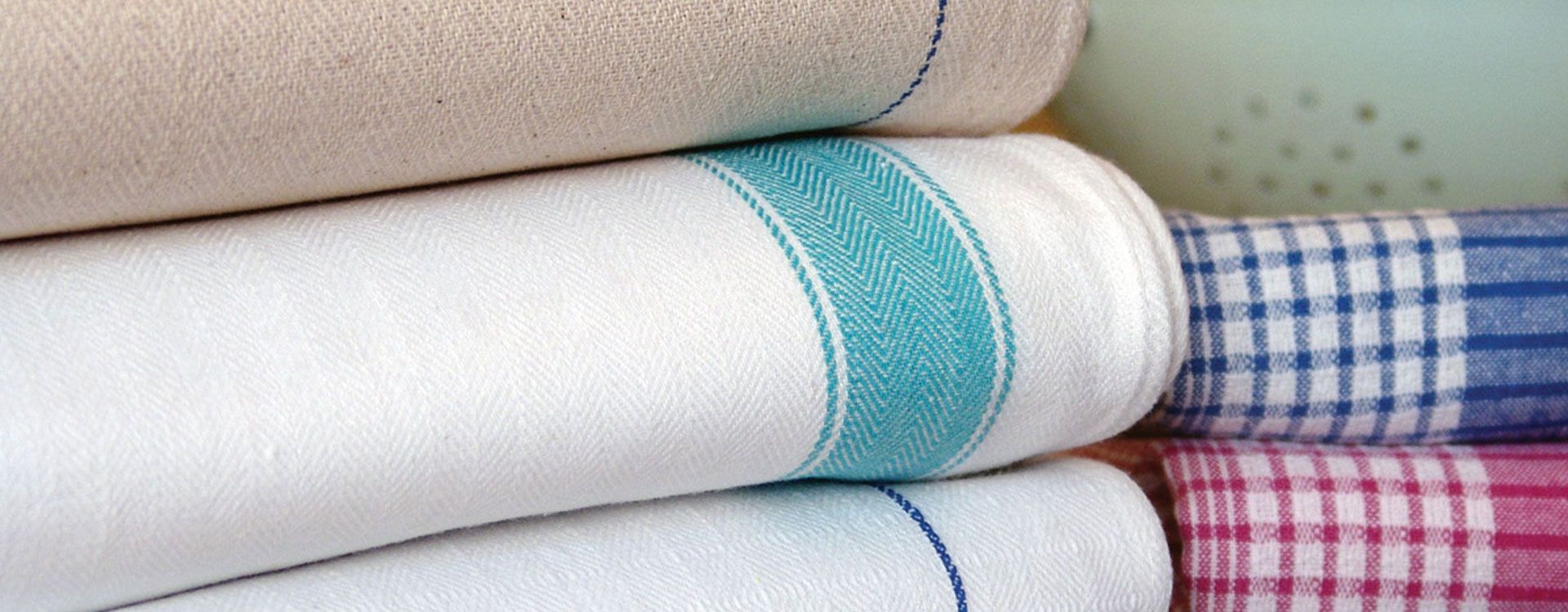 Teal And White Striped Tea Towel Sets, Set of 2 Teal Tea Towels