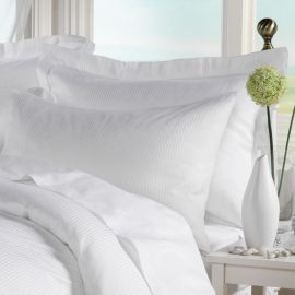 60/40 Cotton/Polyester Satin Stripe Pillowcase 250TC - Mock Oxford