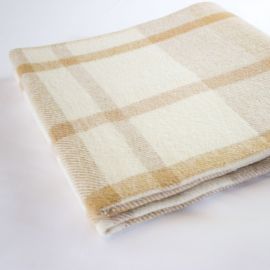 VE 100% Natural Wool Flame Retardant Check Blanket