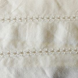 300 Thread Count 100% Cotton Plain Sateen White Double Duvet Cover with Picotting Design - 200 x 200cm