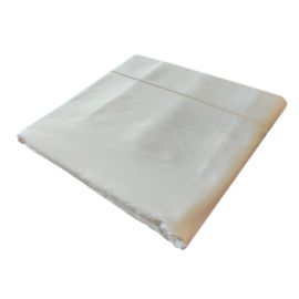 VV300 Plain Sateen Super King White Bag Duvet Cover with Festoon Stitch - 270 x 240cm