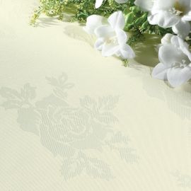 V Polyester Rose Tablecloth - Ivory - 178 x 228cm