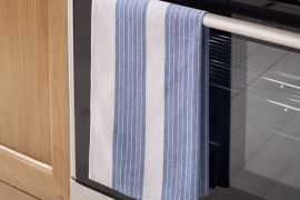 VE Stripe Tea Towel Blue