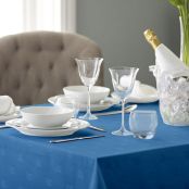 V Polyester Ivy Leaf Coloured Circular Tablecloth (Clearance ) - Royal Blue - 132cm