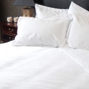 100% Cotton 400TC Plain White Sateen Mock Oxford Pillowcase (In Packs Of 2)