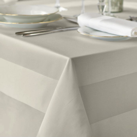 100% Mercerised Ivory Cotton Satin Band Tablecloth - 180 x 180cm *Clearance*
