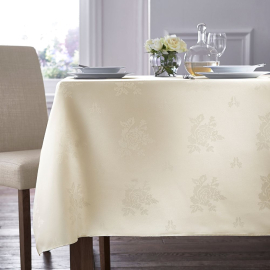 Cezanne Woven Rose Design Polyester Tablecloths