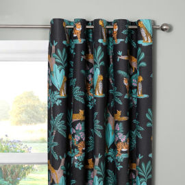 Charlotte Thomas Jungle Fever Lined Curtains with Eyelets (Pair)