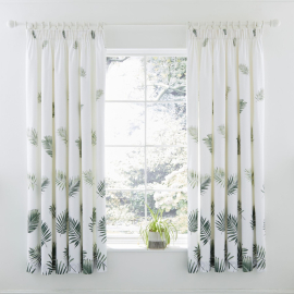Charlotte Thomas Pencil Pleat Fern Curtains + Tiebacks (Pair)