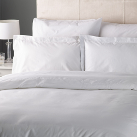 V130 100% Cotton Plain White Extra Long Duvet Cover