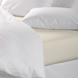 144 Thread Count Polycotton Single Flat Sheet Cream