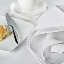 V Cotton Sateen Plain White Napkin