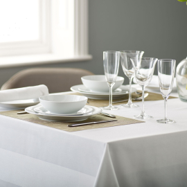 V Polyester White Satin Band Napkin