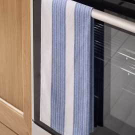 VE Stripe Tea Towel Blue