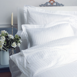 VV300 1cm Satin Stripe 100% Cotton Duvet Cover - XL Super King - 280 x 255cm