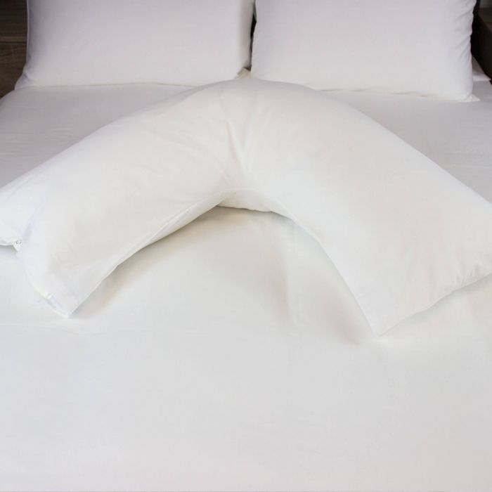 V Shaped Pillow case Percale Polycotton Plain Dyed 100% Poly Cotton Orthopaedic 
