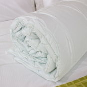 V Flame Retardant Waterproof Green Tint Single Hollowfibre Duvet *Clearance*