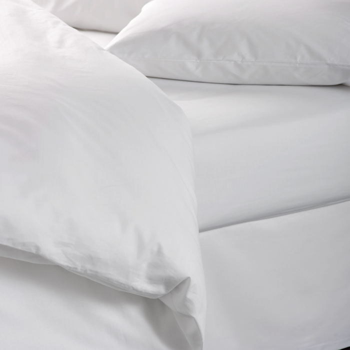 Polycotton White Flat Bed Sheets Vision Linens
