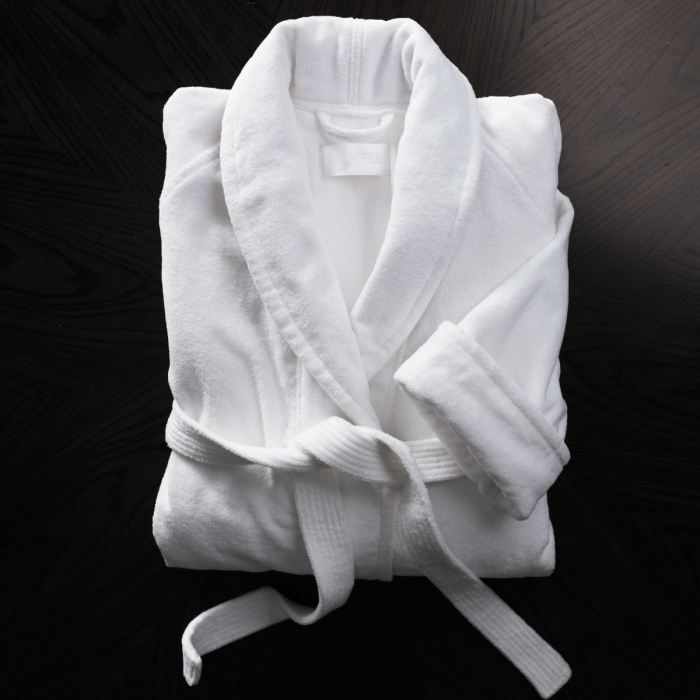Velour snap front robe on sale