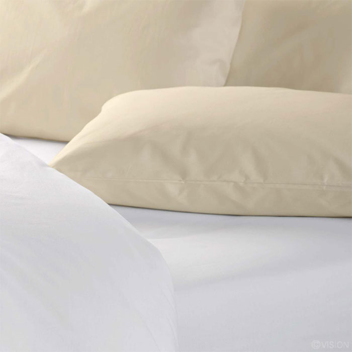 Polycotton Cream Coloured Pillowcase (Housewife Style)