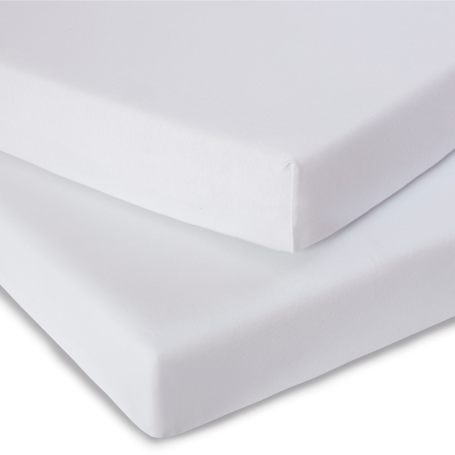Clair De Lune 100% Cotton Travel Cot Fitted Sheet Twin Pack – White Or Grey - Produktbild 1