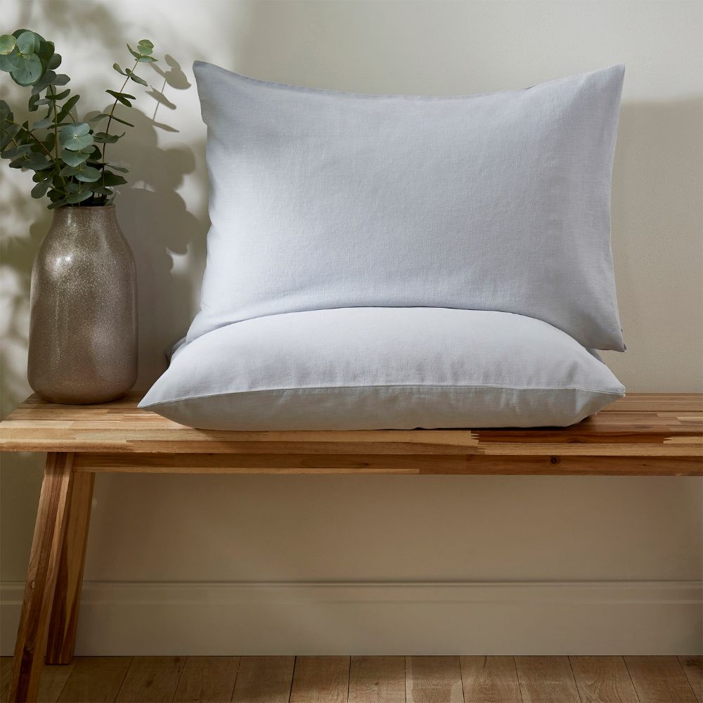 Martex Touch of Linen Pillowcase Pair - Ice Blue