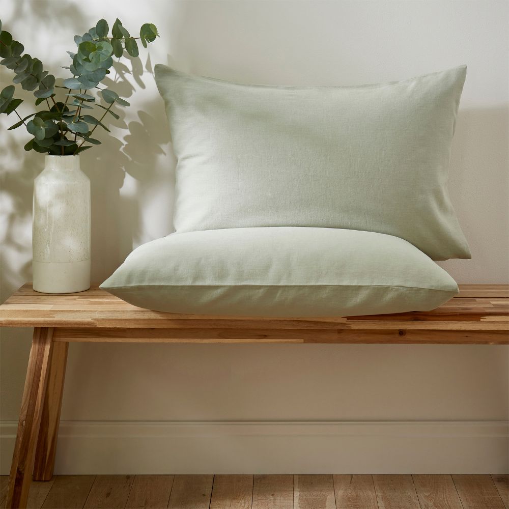 Martex Touch of Linen Pillowcase Pair - Pistachio Green