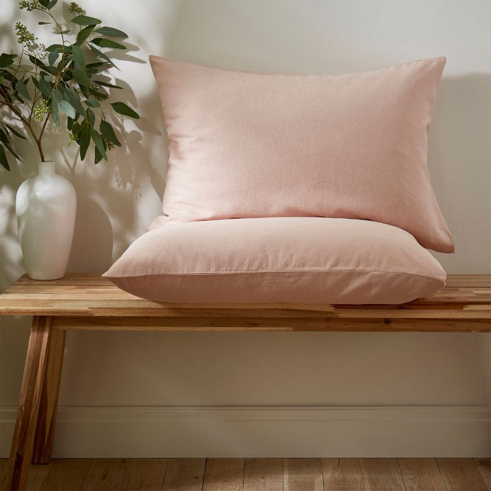 Martex Touch of Linen Pillowcase Pair - Seashell Pink