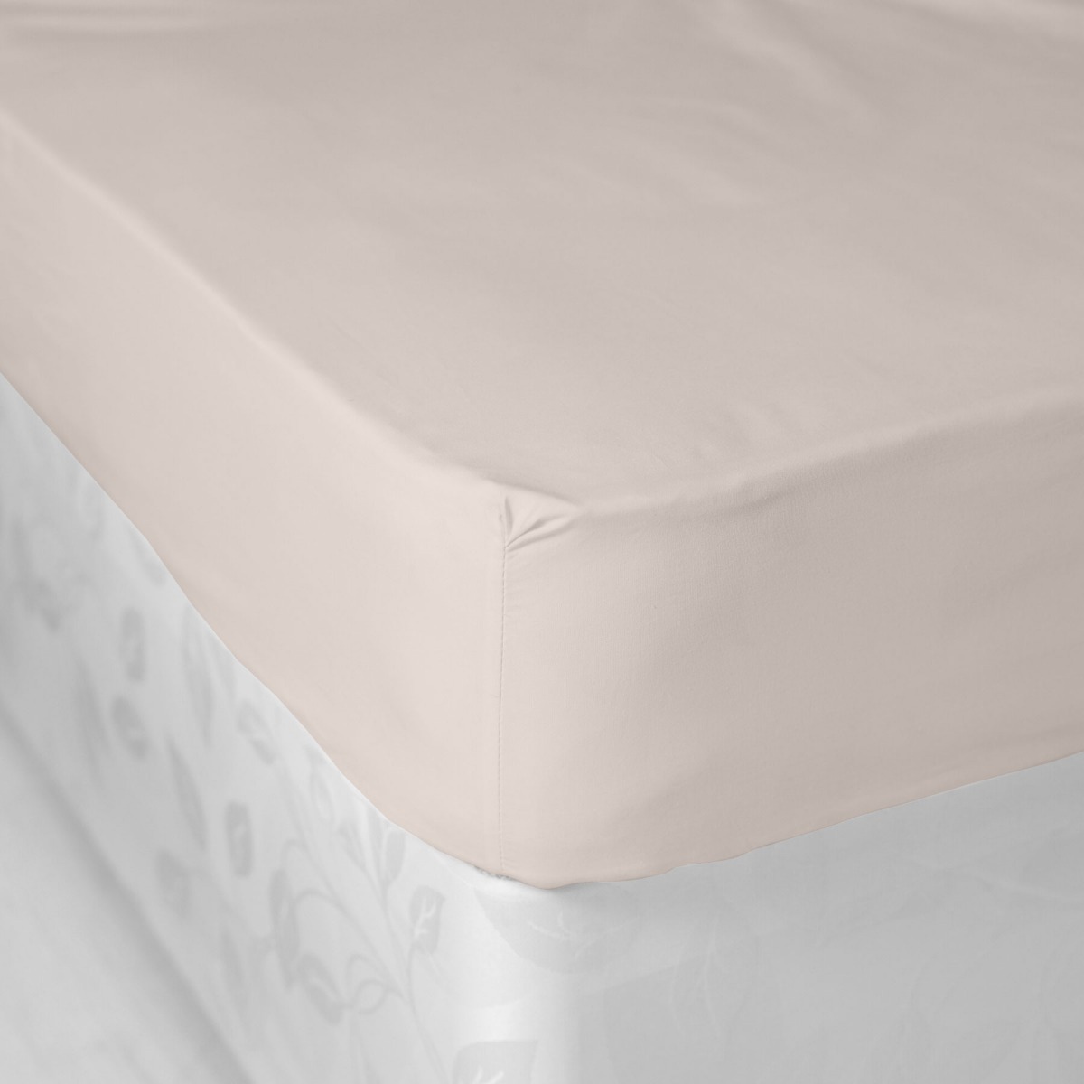 Double Polycotton Stone Coloured Fitted Sheet 144TC