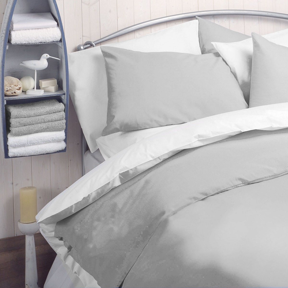 Grey Coloured Polycotton Pillowcase