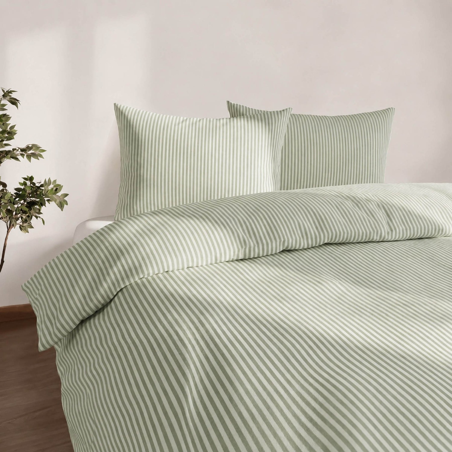 Martex Studio Edition Green Pinstripe Duvet Cover Set Single - 137 x 200cm