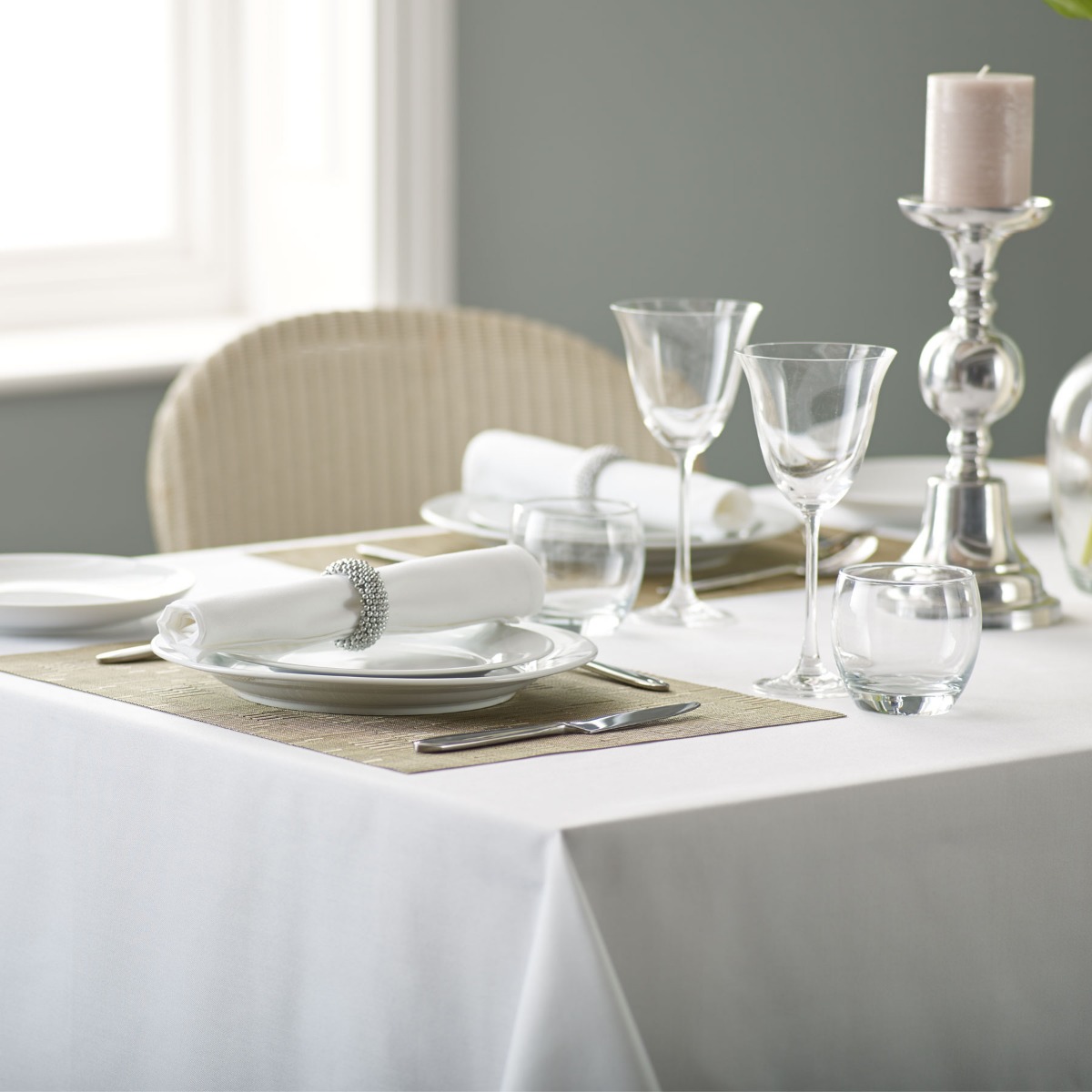White 132 x 132cm Riegel Premier Coloured Tablecloth