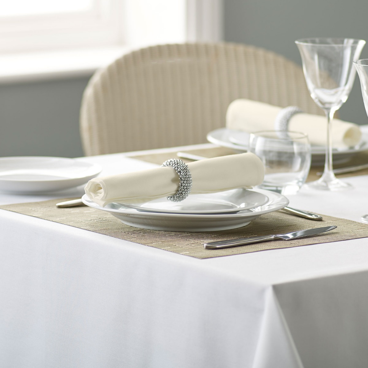Riegel 100% Spun Polyester Ivory Coloured Napkin