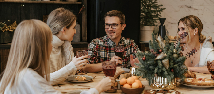 Friends Having A Dinner Party