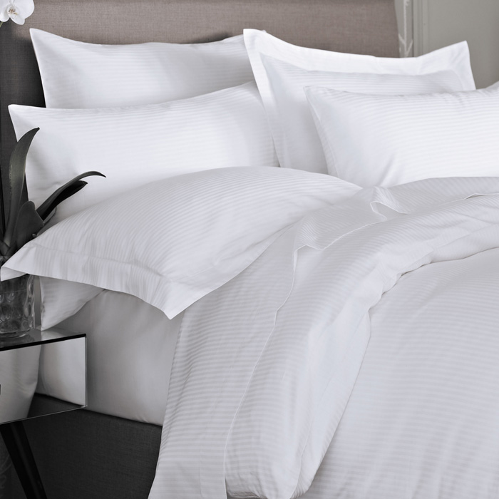 Cotton Percale Satin Stripe Pillowcase Percale Sheets & Pillowcase Range