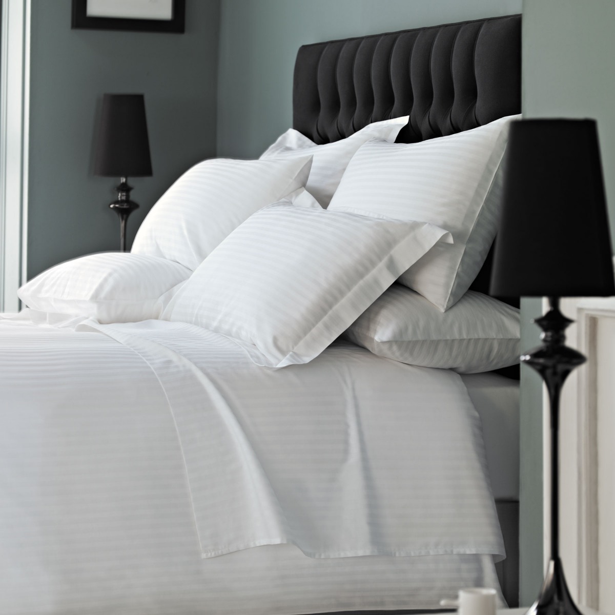Premium Quality Luxury Satin Stripe Percale Bedlinen Oxford Pillowcase 